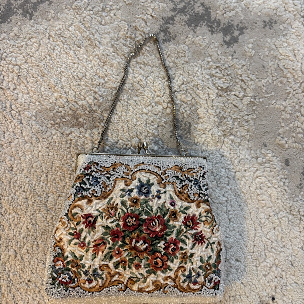 Floral Embroidered Handbag Vintage